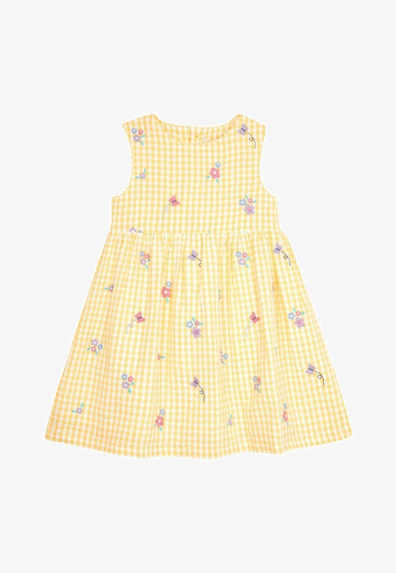 JoJo Maman Bébé EMBROIDERED REGULAR FIT - Denné šaty - yellow gingham
