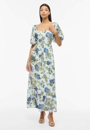 VILA VIFLOLA SQUARE NECK 2/4 ANKLE DRESS/DC/R - Maxikjoler - nantucket breeze