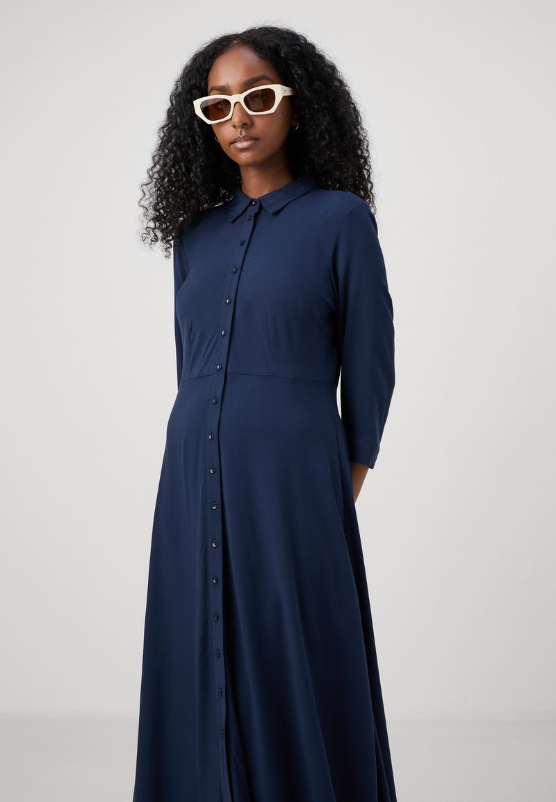 YAS Petite YASSAVANNA LONG SHIRT DRESS - Maxi dress - navy/dark blue -  Zalando.co.uk