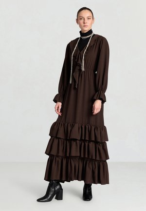 ABITO TINTA UNITA - Robe longue - cioccolato scuro