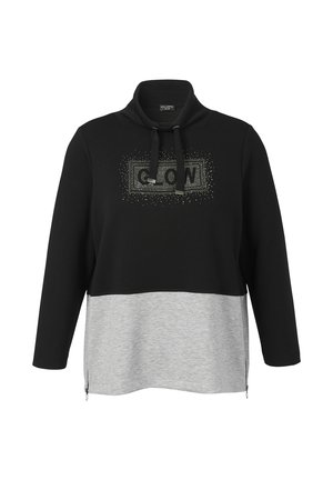 BICOLOR MIT MOTIV AUS SILBERSTEINCHEN - Sweatshirt - schwarz