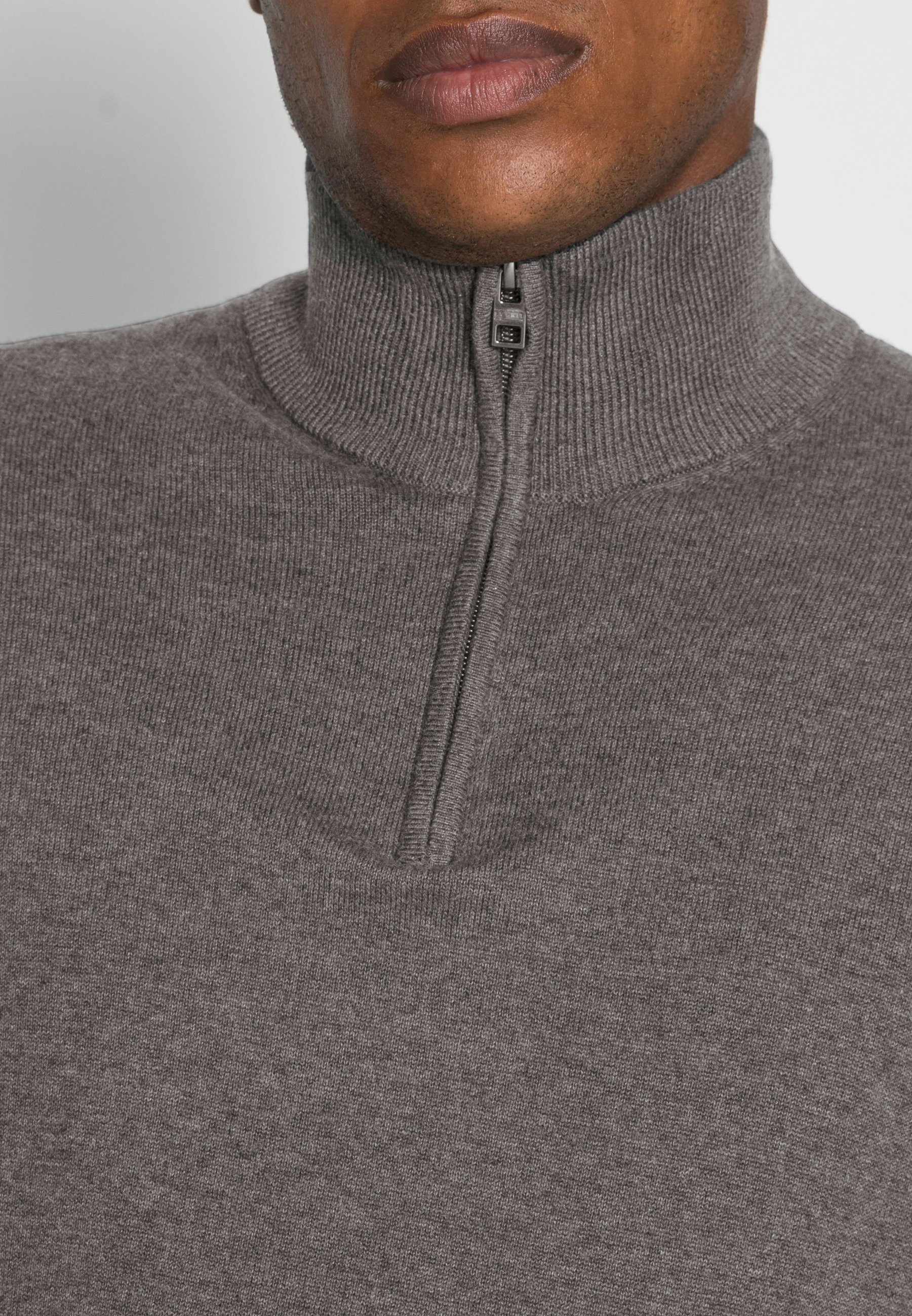 grey half zip