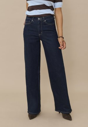Kaffe, KAMEADOW JEANS - Wide Leg - dark blue unwashed denim