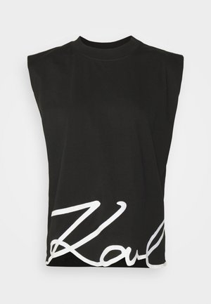 KARL LAGERFELD SIGNATURE TANK - Print T-shirt - black