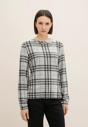 GEMUSTERTES - Top s dlouhým rukávem - printed big check cosy fabric