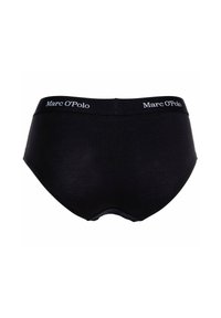 Slip in cotone nero con design a gamba alta, caratterizzati da una cintura larga con la scritta "Marc O'Polo" in lettere bianche a contrasto.