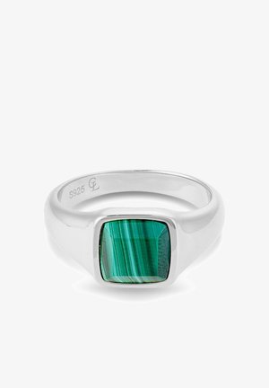 Common Lines, MALACHITE CUSHION SIGNET RING GOLD UNISEX - Anillo - silver-coloured