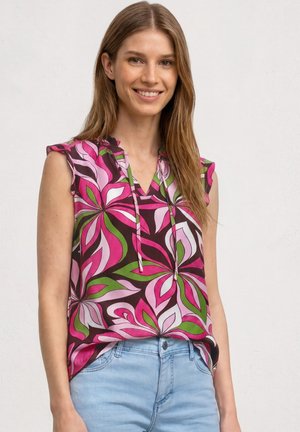 Street One, TOP MIT STRUKTURMIX UND CROCHET-DETAILS - Débardeur - magenta dream