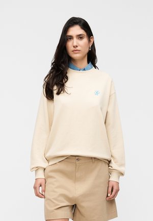 Tommy Hilfiger LOGO EMBROIDERY CREW NECK SWEATSHIRT - Mikina - country ivory