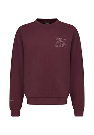 MIT BESTICKUNG - Sweatshirt - dark red