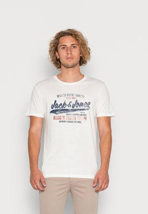 JPRBLUBOOSTER TEE CREW NECK - Print T-shirt - cloud dancer