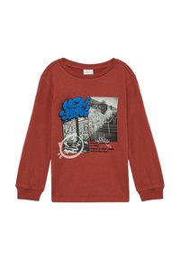 s.Oliver WEICHES MIT FRONTPRINT - Longsleeve - rubinrot