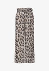 WIDE LEG HOSE MIT GÜRTEL UND LEO-PRINT - Bukser - timeless beige