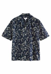 Next EMBROIDERED TEXTURE SHORT SLEEVE  - REGULAR FIT - Vapaa-ajan kauluspaita - navy blue