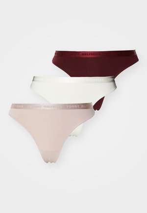 THONG 3 PACK - Thong - deep rouge/beige/ivory