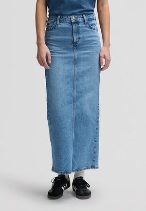 BACK SLIT - Denimnederdele - tinted blue