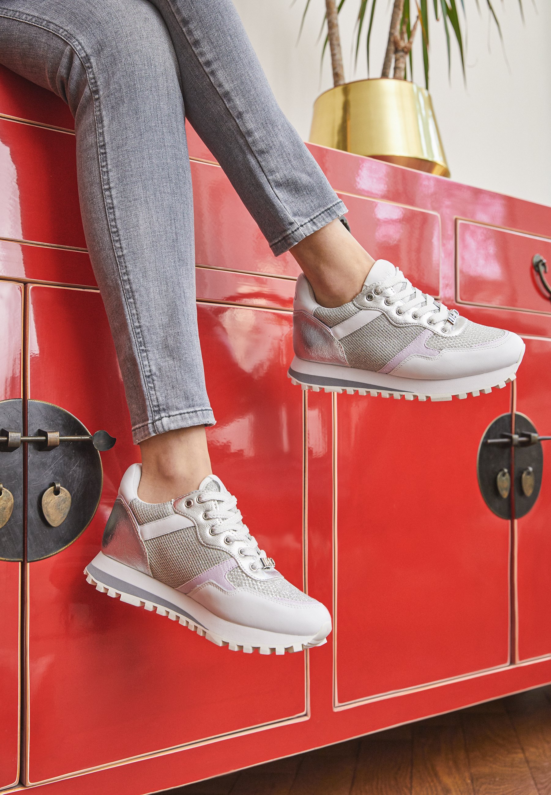 Liu Jo Jeans Sneakers laag - white/silver/zilverkleurig - Zalando.nl