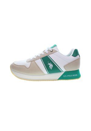 Sneakers - white-beige-green