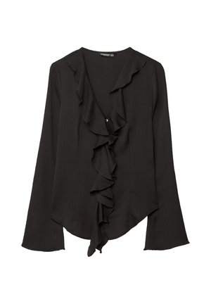 WITH RUFFLES - Blouse - black