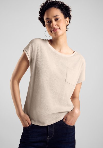 Nümph T-shirt - NuBelisa Boxy T-shirt i Mangano Calcite Beige main image 1