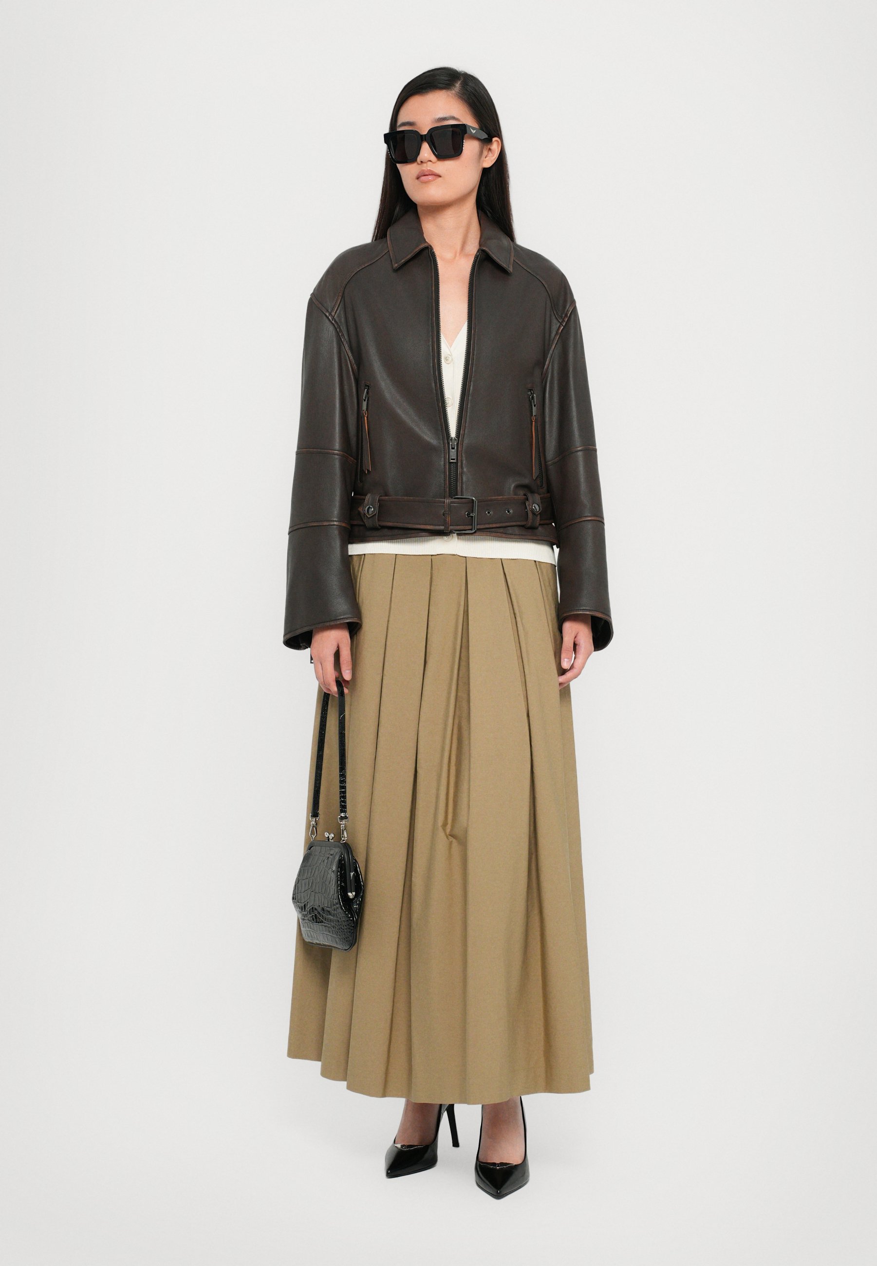 Weekend Max Mara AGIATE - Pleated skirt - deserto/light brown