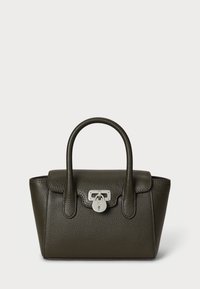 PEBBLED LEATHER SMALL TANNER SATCHEL - Kabelka - dark olive