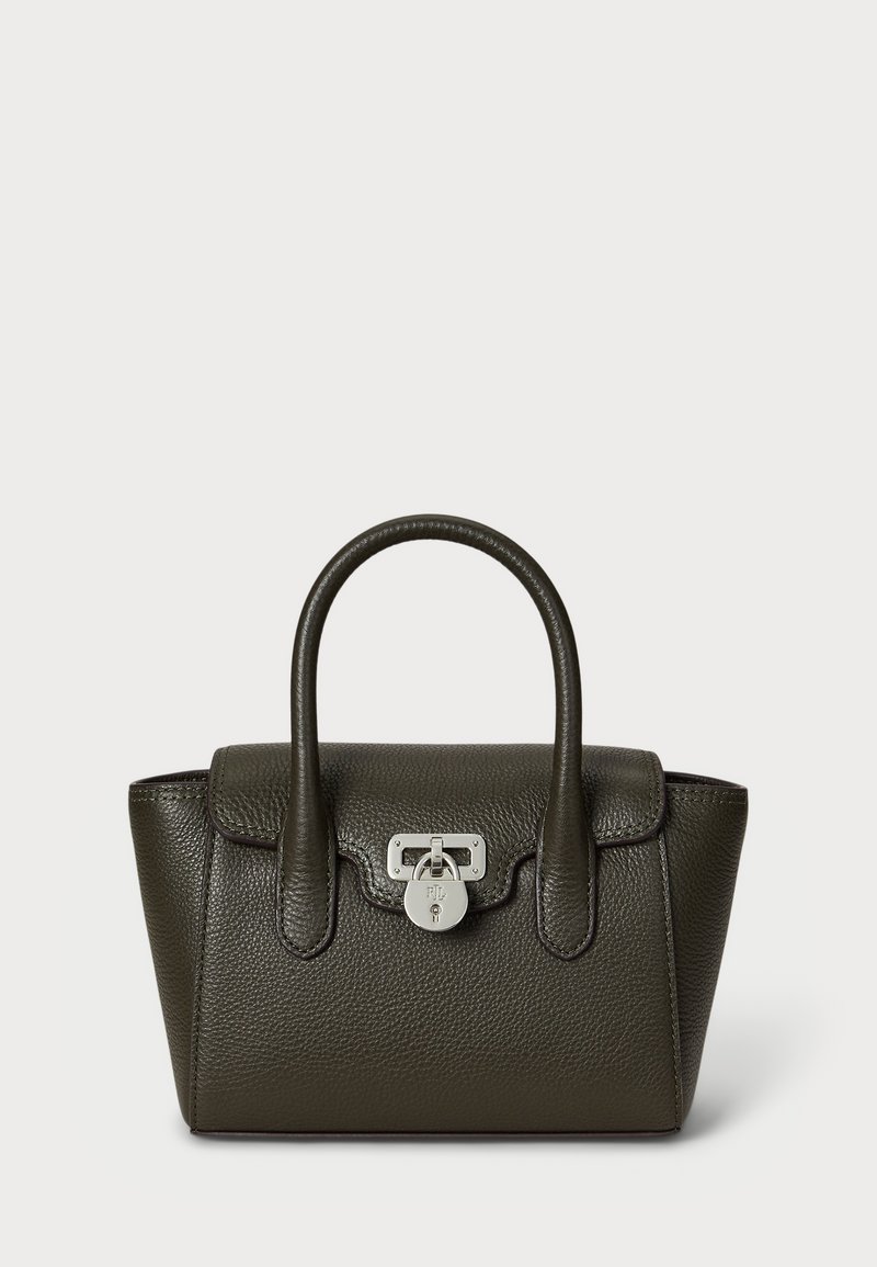Lauren Ralph Lauren PEBBLED LEATHER SMALL TANNER SATCHEL - Käsilaukku - dark olive