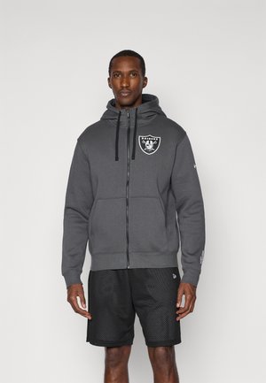 NFL LAS VEGAS RAIDERS FULL ZIP HOODIE - Majica s kapuljačom i patentnim zatvaračem - anthracite/black