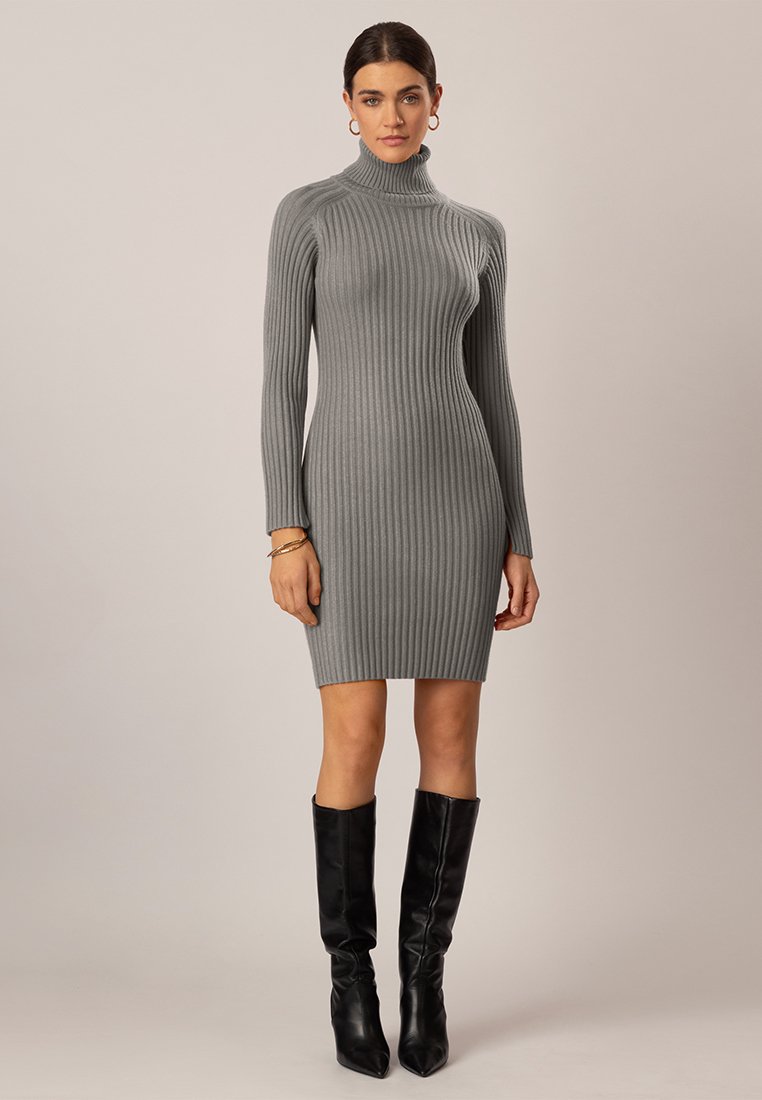 Apart Gebreide jurk grijs