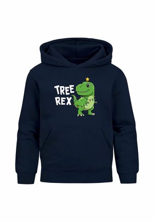 WEIHNACHTSPULLOVER  TREE REX - Kapuzenpullover - navy