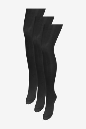 60 DENIER OPAQUE TIGHTS THREE PACK - Overkneestrümpfe - black