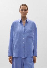 OYSHO - LINEN RELAXED - Button-down blouse - light blue Thumbnail Image 1