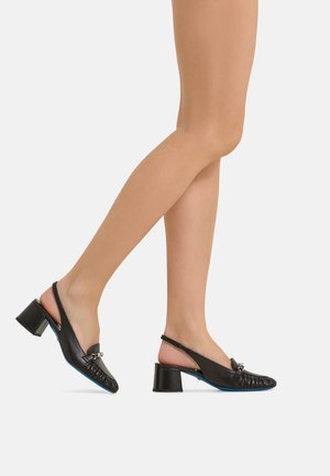 LORIBLU, BLACK NAPPA LEATHER SLINGBACKS - Ballet pumps - black