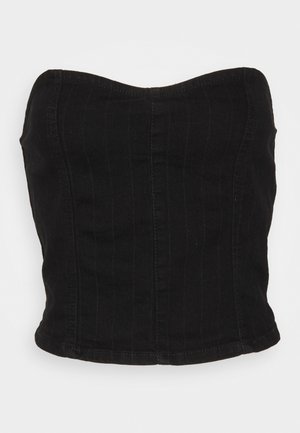 Vero Moda VMBRITT STRIP - Topp - black denim