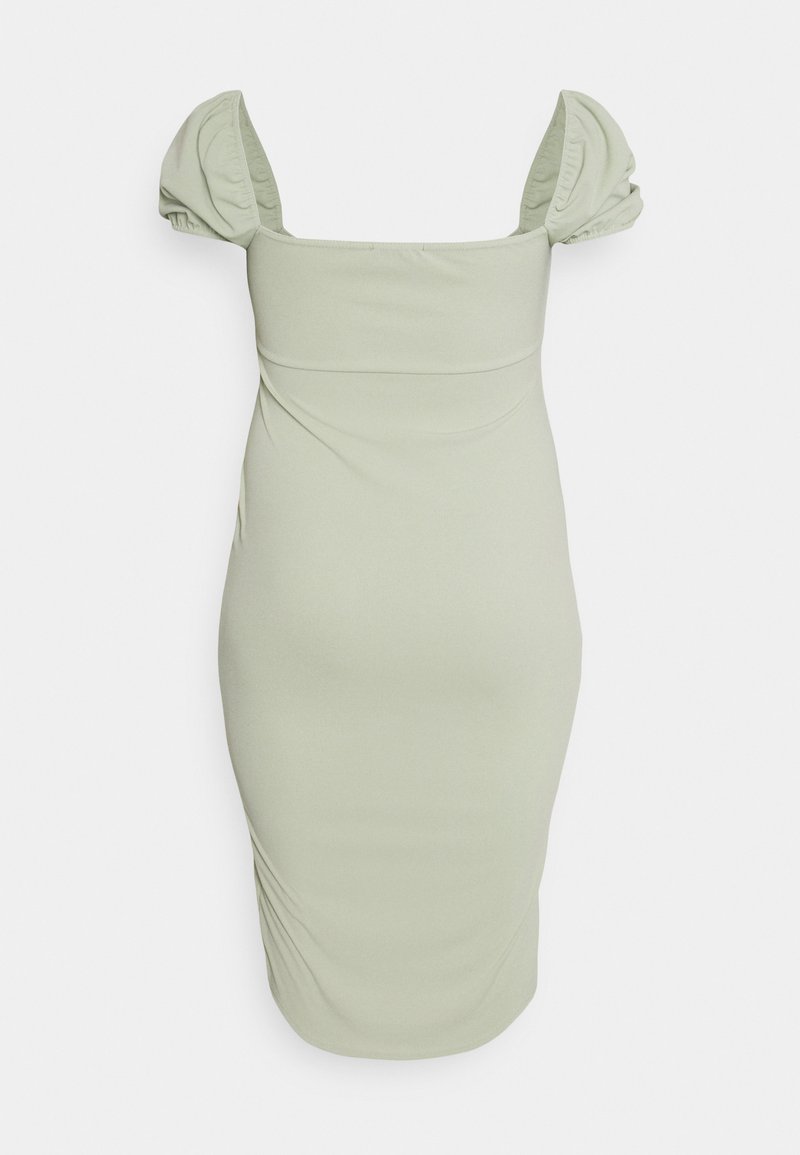 knee length dresses for ladies Missguided Green Polka Dot Milkmaid Midi Dress – Circle main image 1