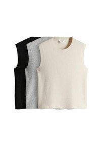 REGULAR FIT - 3 PACK  - Viršus - black grey marl cream