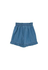 s.Oliver MIT RÜSCHENSAUM - Denim shorts - blau
