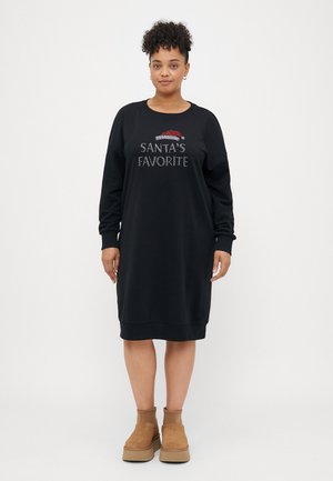CARSANTA XMAS O NECK DRESS - Day dress - black