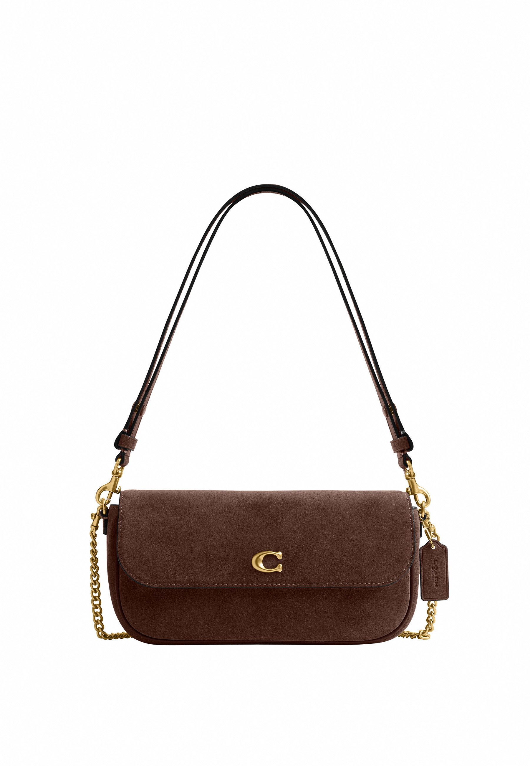 COACH BROOK FLAP CHAIN BAG - Handbag - b dark chocolate/brown