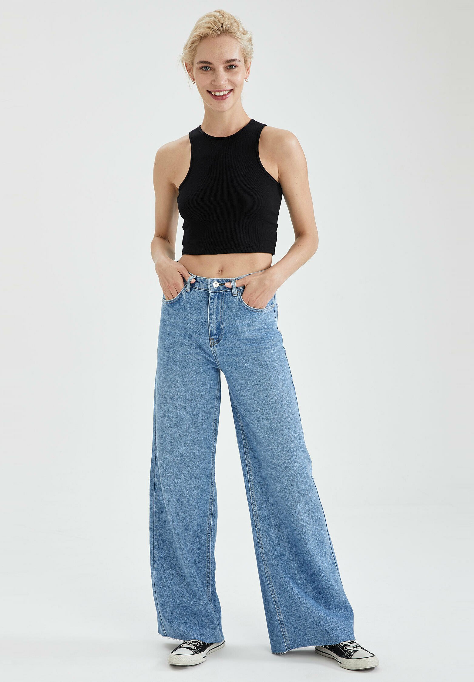 DeFacto WIDE LEG - Straight leg jeans 