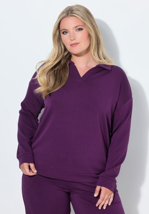 MIAMODA, SWEAT-PULLOVER, BOXY FIT, POLOKRAGEN - Sudadera - plum