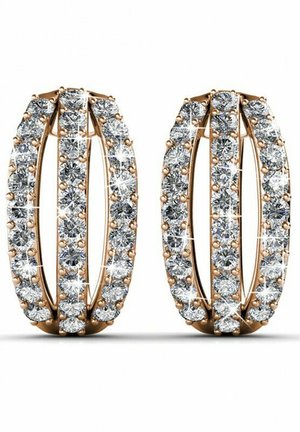 BOUCLES ELEGANT CLIP - Boucles d'oreilles - couleur or rose cristal