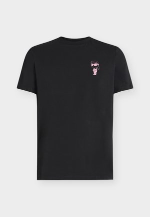 KARL LAGERFELD, CREWNECK - Βασικό μπλουζάκι - black/pink