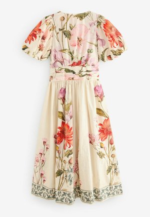 Next PUFF SLEEVE BUTTON DOWN - Skjortekjole - ecru cream floral