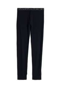 Marine termisk leggings lavet af blødt stof, med et tætsiddende design, elastisk talje med "Cashmere Heat" branding og afsluttede ankler.