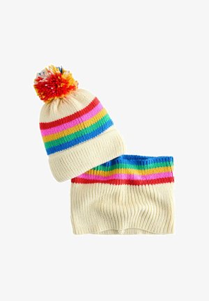REGULAR FIT - SET - Kootud müts - ecru pink stripe