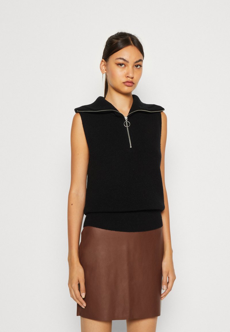 VILA VIRIL HALF ZIPPER- NOOS - Pulover - black