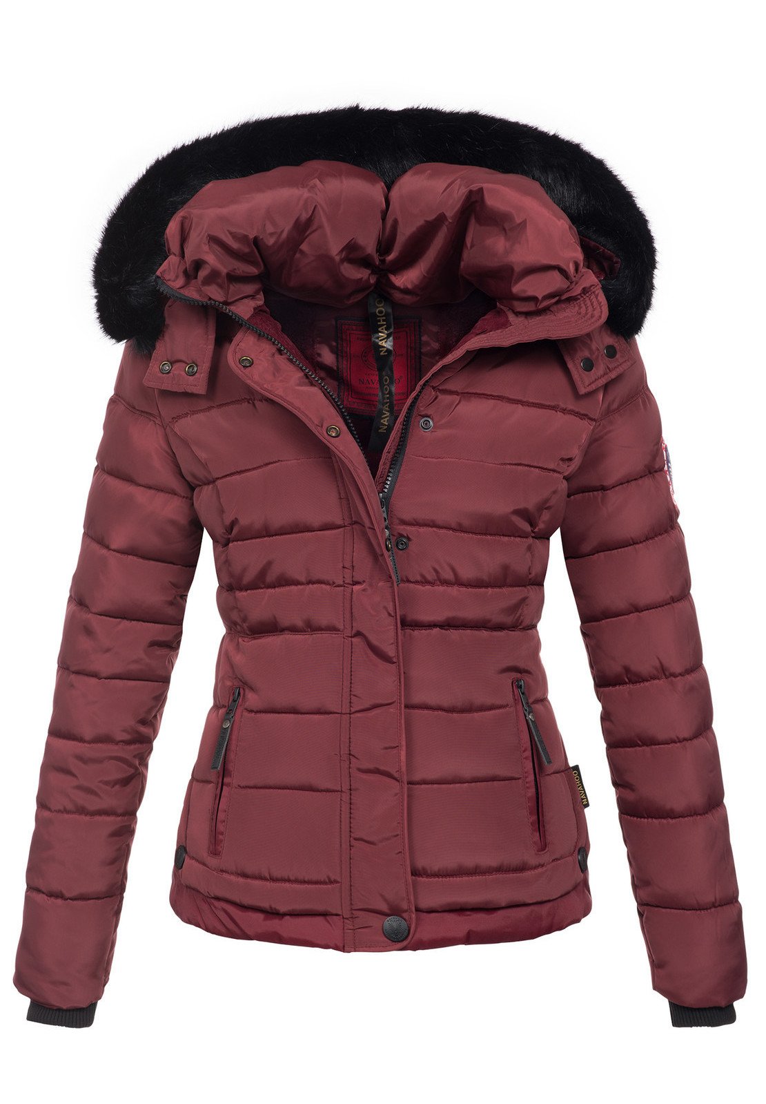 Navahoo Fur Winter Parka Bordeaux Women's Wine Red Winter Jacket