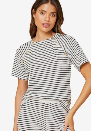 Lipsy SHORT SLEEVES ROUND NECK -REGULAR FIT - T-Shirt print - white navy blue stripe