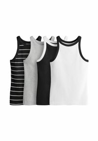 THE SET - REGULAR FIT - 4 PACK RACER - Top - stripe grey marl white black Thumbnail Image 1